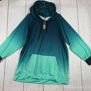 Lily 2XL Pullover Hoodie‎ Jacket Stretchable Green New Mens
